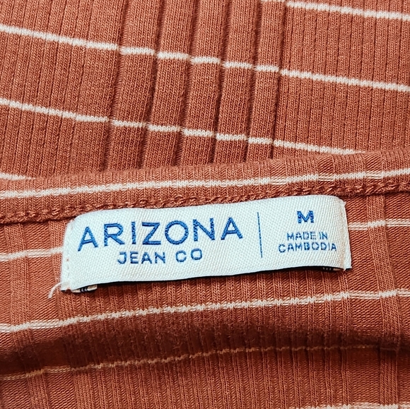 Set of 2 Arizona Jean Co. Blue & Orange Ribbed Striped Tank Mini Dress Size M - Picture 6 of 13